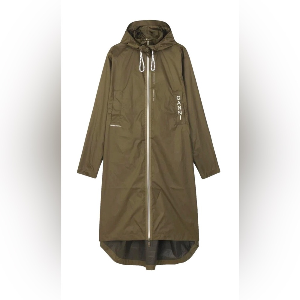 Ganni tansy raincoat size 34